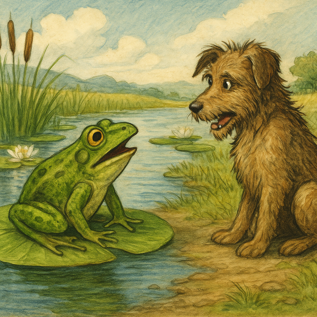Frog and dog illustration